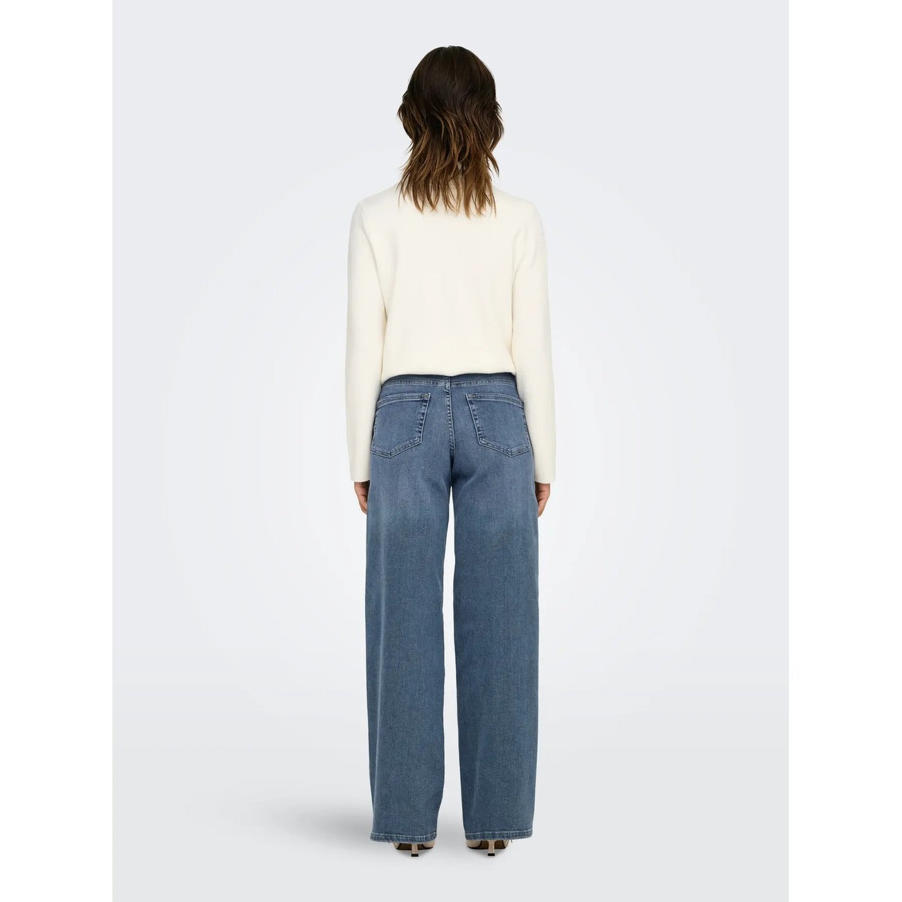Jeans Only donna Wide Fit blu grigio 15338787. Jeans a vita alta e gamba larga Special Blue Grey Denim in cotone elasticizzato, 5 tasche con zip e bottone, pantaloni jeans estivi comodi e morbidi Primavera/Estate.
