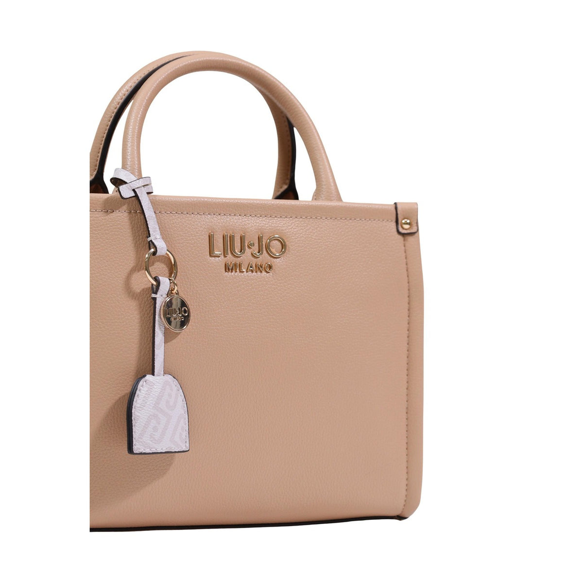 Borsa a mano piccola Liu Jo Better; effetto bottalato rosa. Chiusura con zip, charm removibile e tracolla inclusa. Borsa donna eco-friendly, compatta e raffinata.