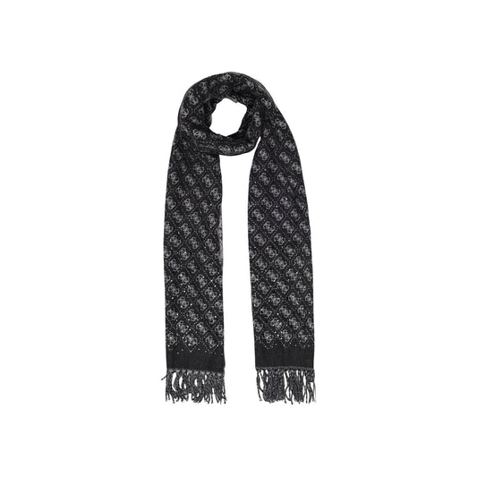 Sciarpa Guess Jewels donna AW5658 POL03. Sciarpa invernale ed elegante con logo jacquard e applicazione di strass brillanti, rifinita con morbide frange, accessorio da donna per autunno inverno.