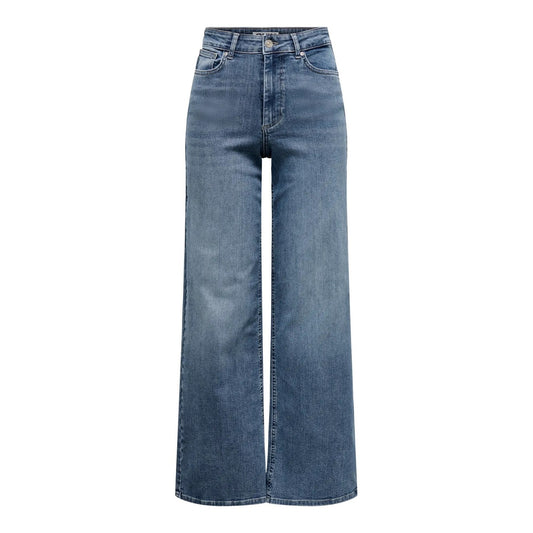 Jeans Only donna Wide Fit blu grigio 15338787. Jeans a vita alta e gamba larga Special Blue Grey Denim in cotone elasticizzato, 5 tasche con zip e bottone, pantaloni jeans estivi comodi e morbidi Primavera/Estate.
