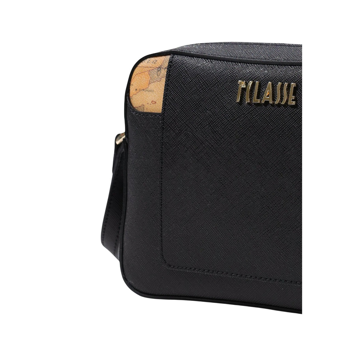 Borsa piccola tracolla donna Alviero Martini Prima Classe L LF78 9407. Pochette a tracolla da donna con dettagli mappa Geo agli angoli, scritta logo dorata e dimensioni 21x16x6 cm.