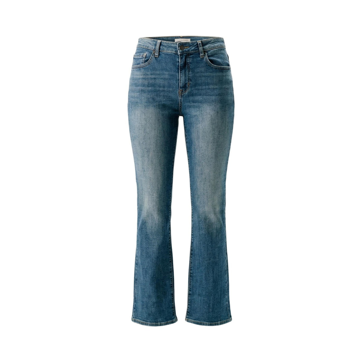 Levi's® 725 High Rise Bootcut; jeans a vita alta con fondo svasato. Tessuto confortevole modellante, stile vintage-chic. Vista frontale stesa