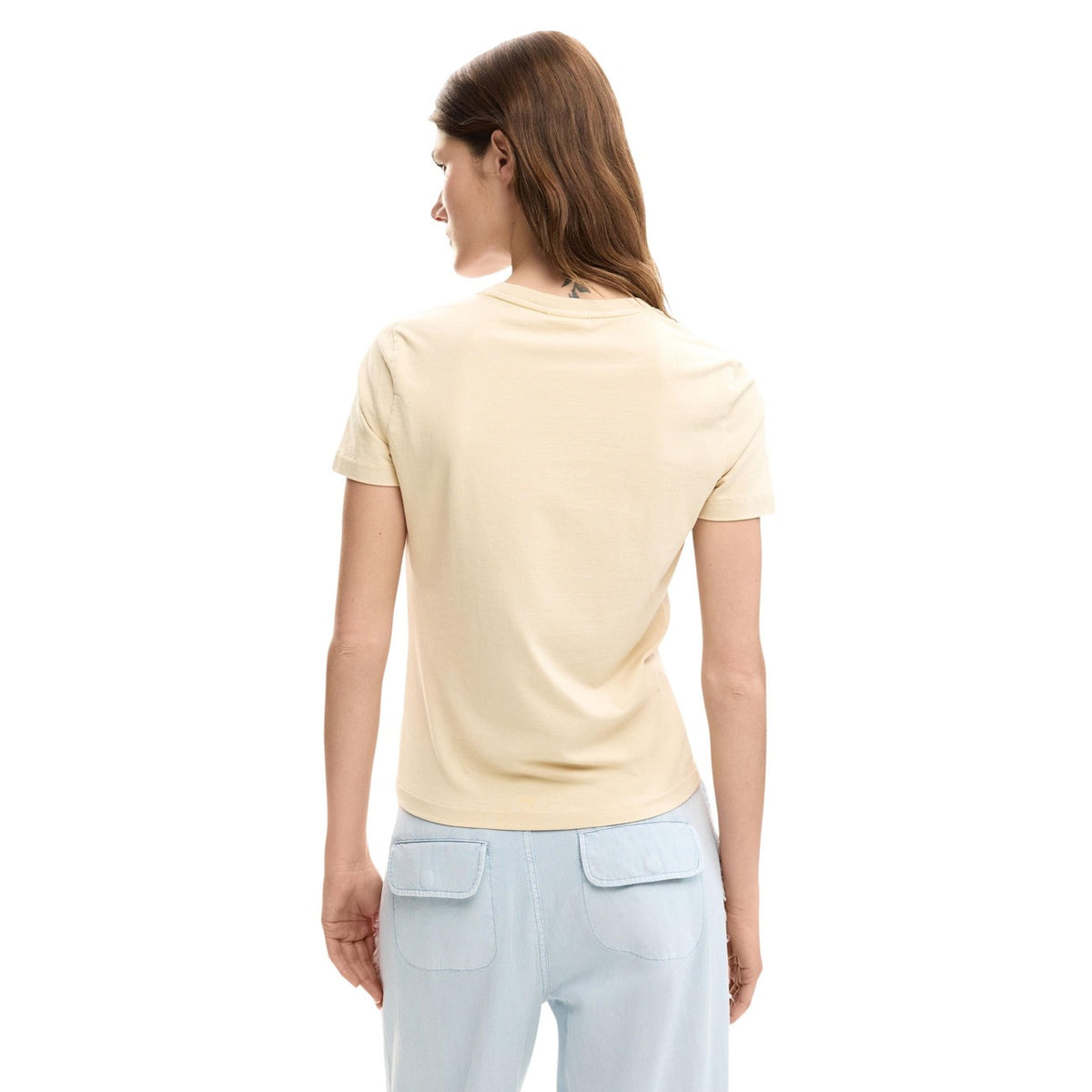 T-shirt Desigual LARGE FLOWER con stampa floreale beige.
Vista posteriore