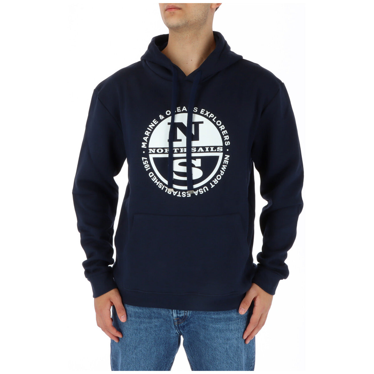 North Sails Felpa Uomo Verde con Cappuccio Maniche Lunghe Tasche Anteriori in Cotone 80% Poliestere 20% Autunno/Inverno 902298