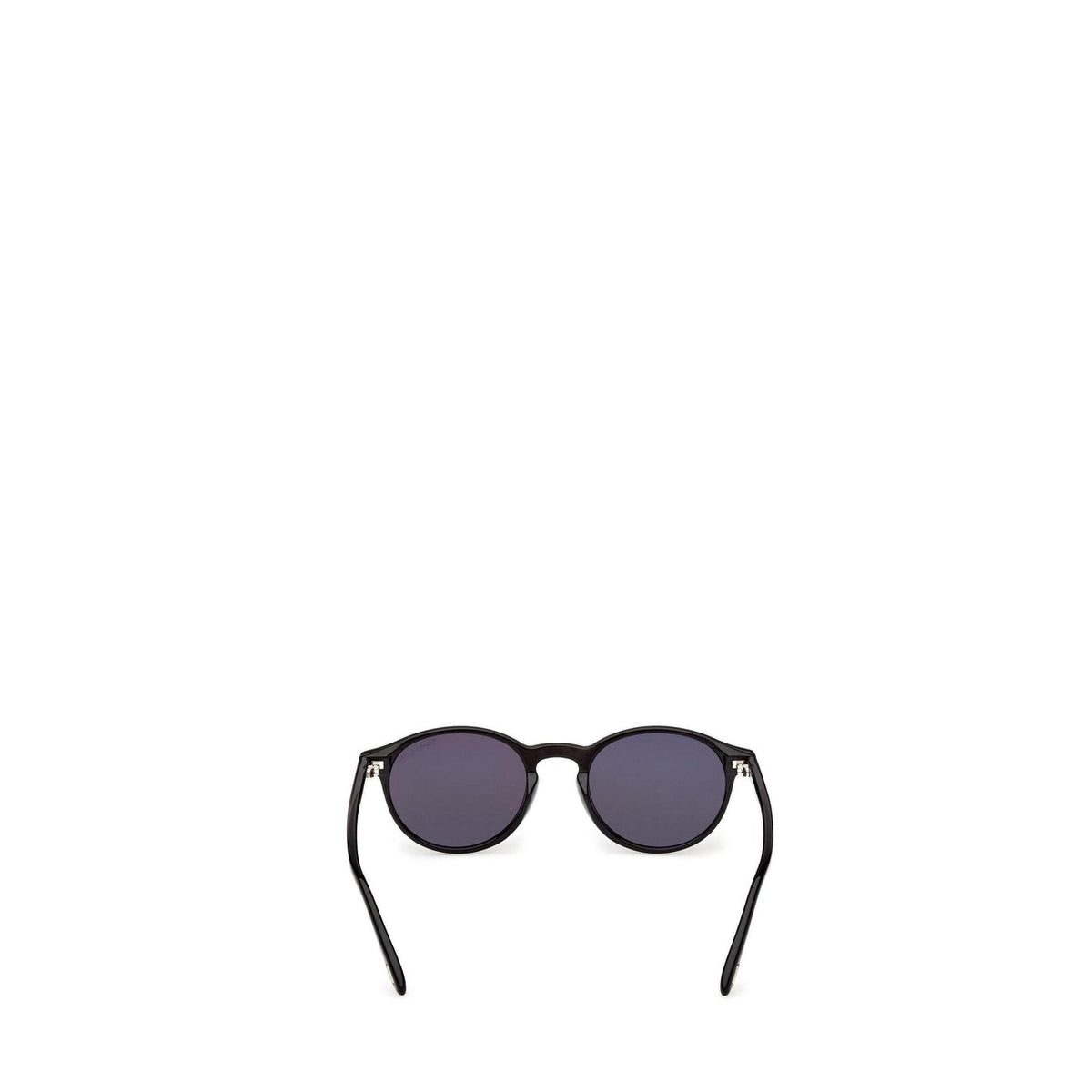 Occhiali da sole da uomo Tom Ford Prescott-02 FT1331 con montatura rotonda in raffinato acetato, lenti protettive e l'iconico logo metallico a T sulle aste. Modello di lusso dal design d'ispirazione vintage e moderno. Colore nero vista posteriore