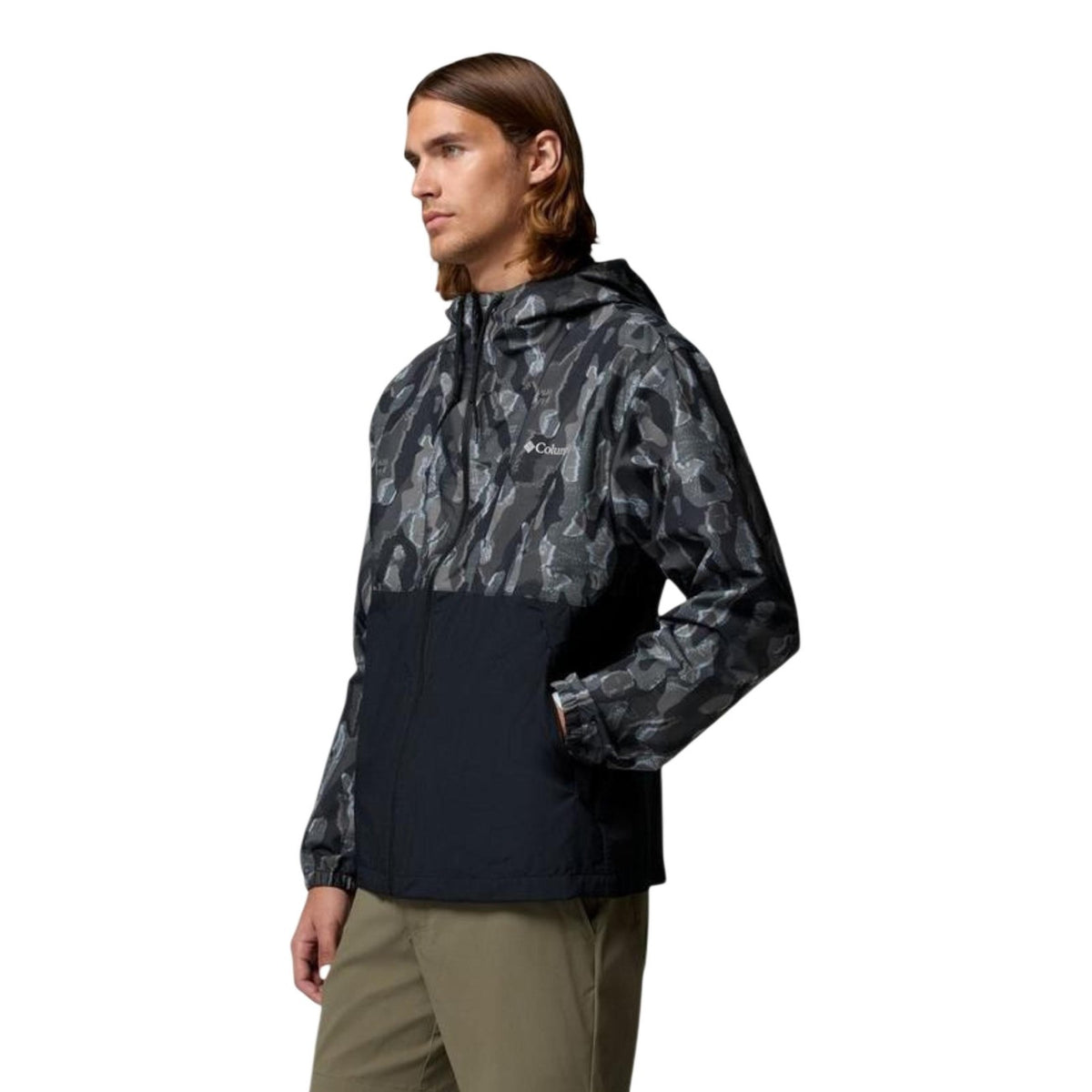 Columbia Spire Valley™ Windbreaker, giacca uomo con protezione Omni-Shield™; cappuccio regolabile, polsini elastici e tessuto tecnico antimacchia, ideale per attività outdoor e tempo libero. Vista frontale