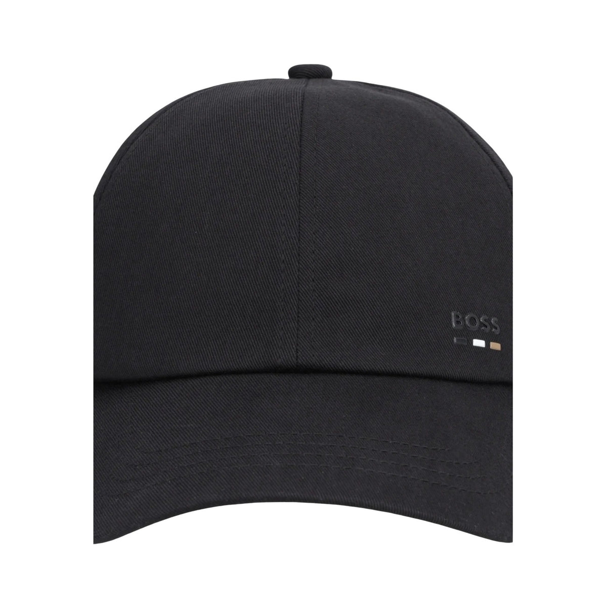 Cappello Boss uomo nero in cotone - dettaglio frontale primo piano visiera
