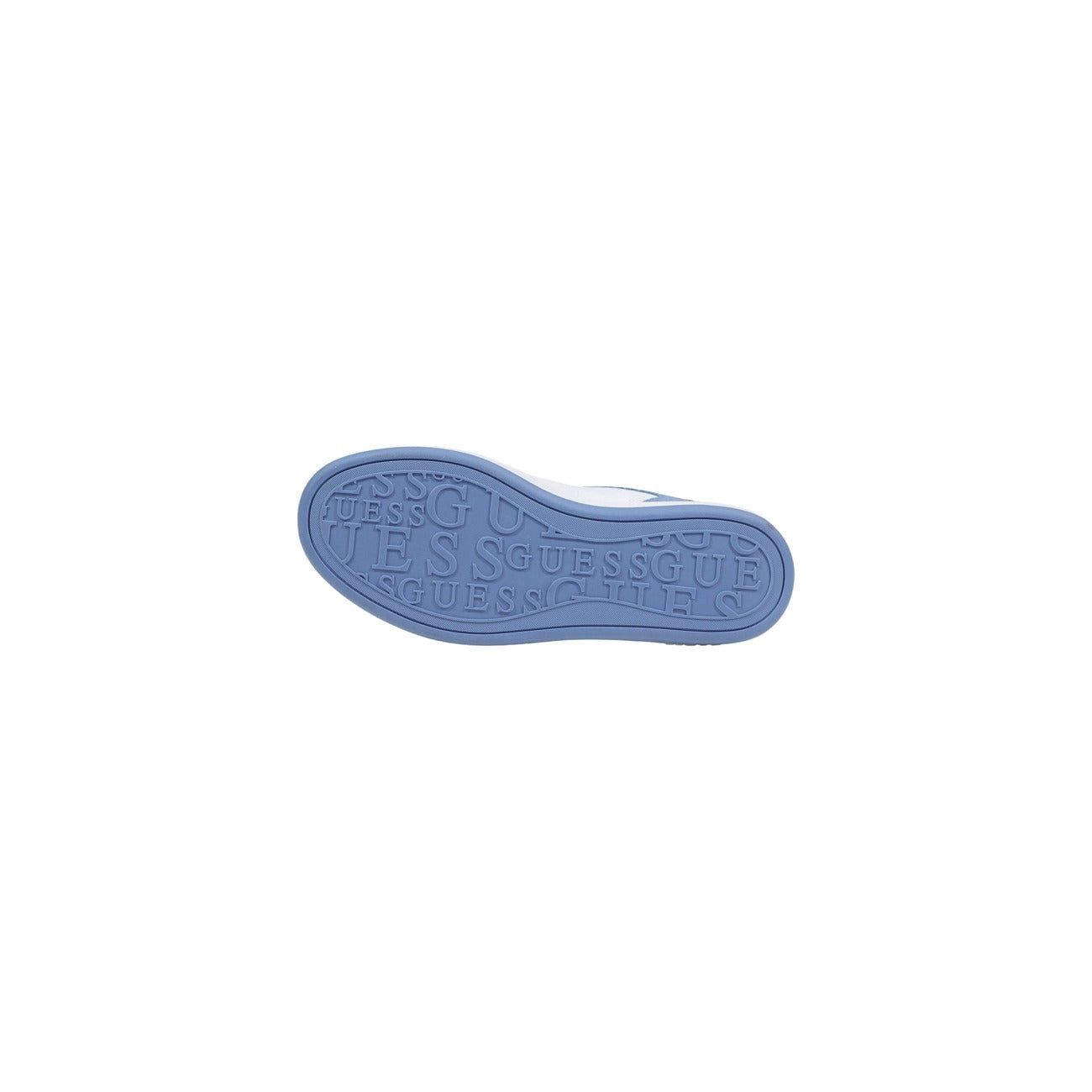Sneakers Guess SWOLE4 Denim; 53% Poliestere, 47% Poliuretano. Effetto denim blu, logo ricamato, tacco 3 cm. Sneakers donna bicolore stabili e leggere, stagione 4 stagioni. Vista suola