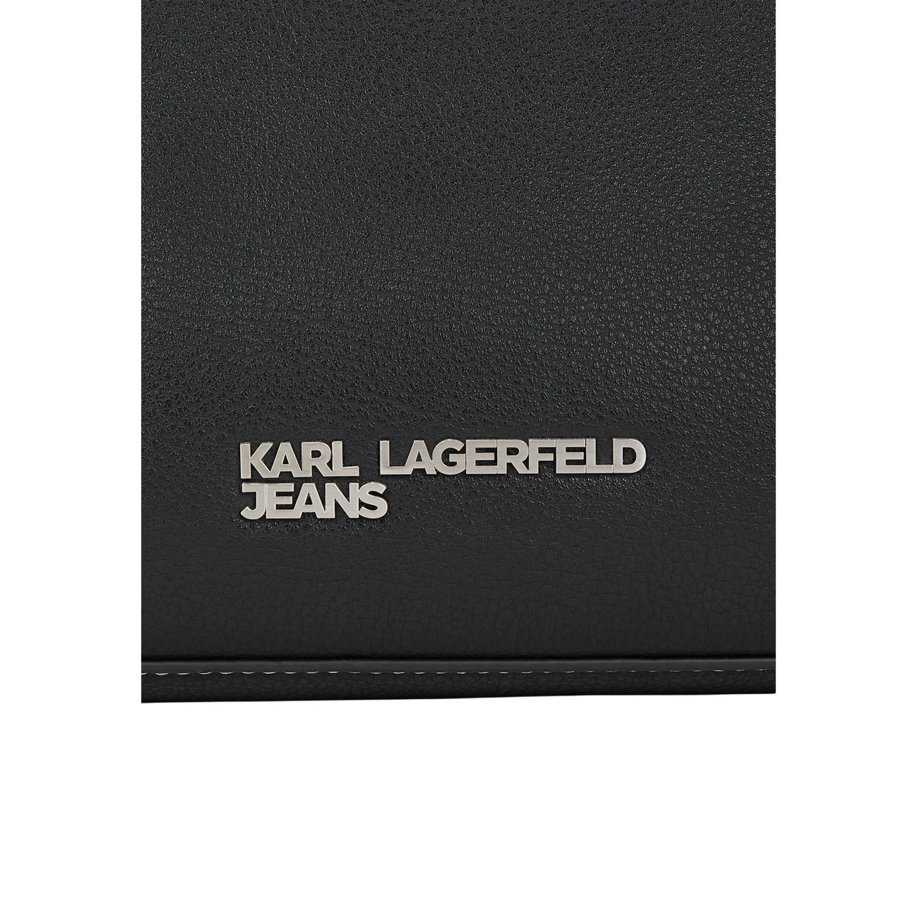 Dettaglio borsa Karl Lagerfeld Jeans LOGO SHOULDER BAG donna nera con chiusura zip e tasche interne 13,5x13,5x6 cm