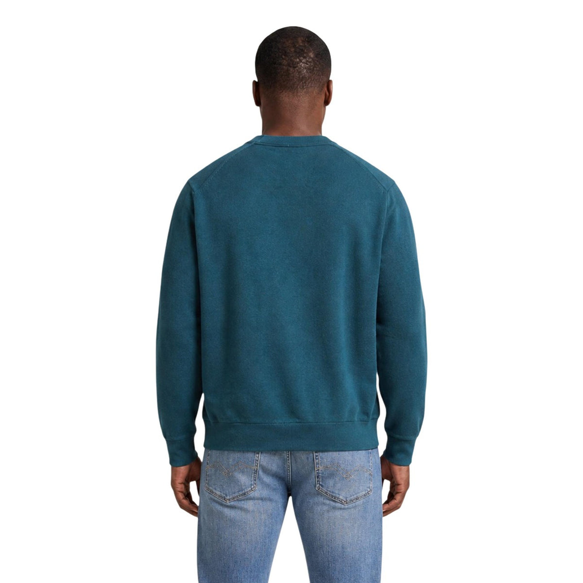Maglione Verde Calvin Klein Jeans; 100% Cotone. Girocollo, logo CK ricamato, polsini a costine. Tinta unita, stile casual-premium, ideale per la mezza stagione. Posteriore