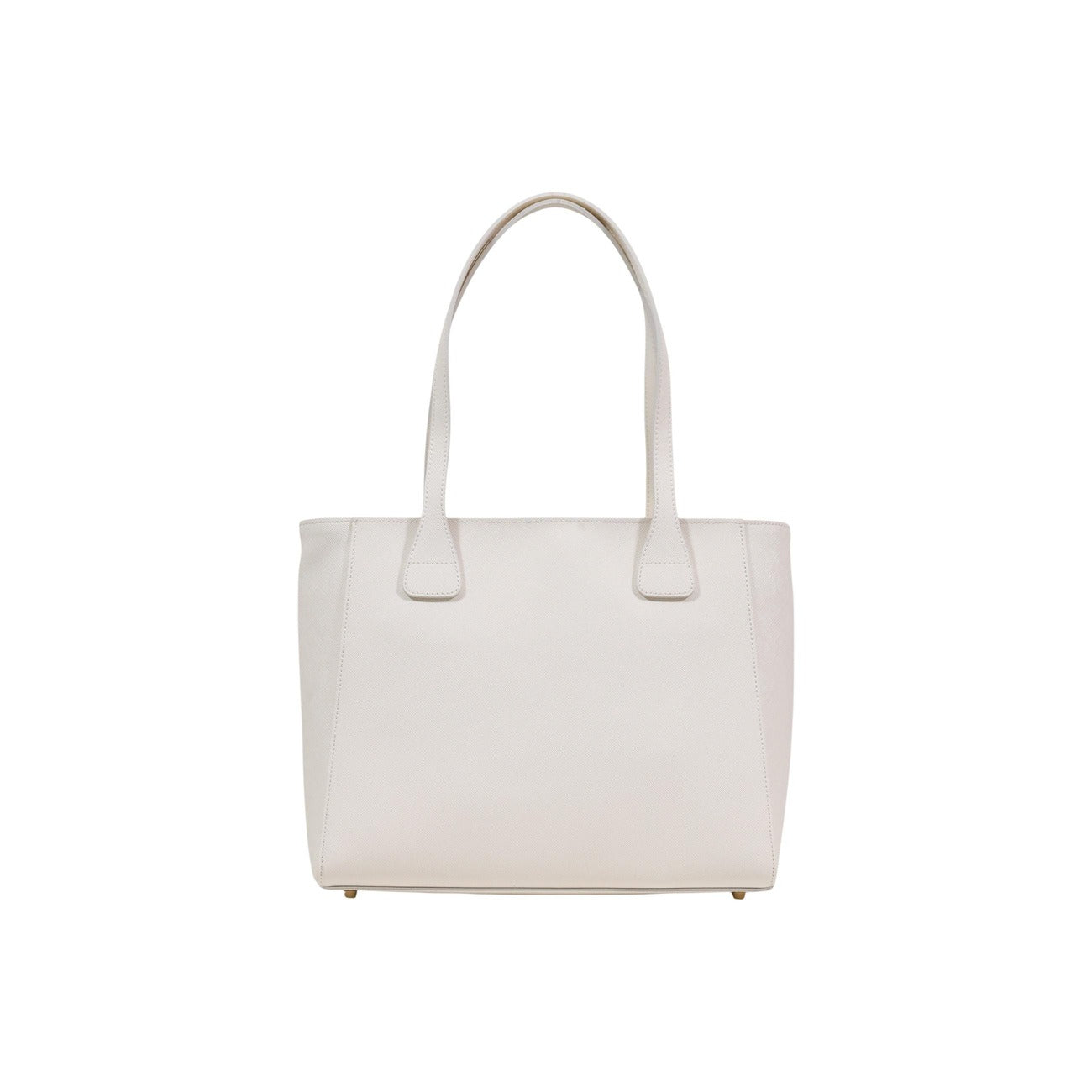 Borsa shopping Bloom City Alviero Martini, tessuto saffiano Avorio e inserto Geo Safari, dimensioni 33x24x12,5 cm; borsa a spalla elegante e capiente con finiture dorate. Vista posteriore