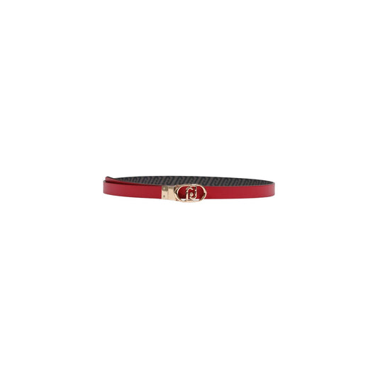 Cintura Reversibile Liu Jo; Marrone. Altezza 2 cm. Stampa logo all-over e lato effetto bottalato. Fibbia monogram dorata, chiusura regolabile. Prodotto ecosostenibile "Liu Jo Better". Colore rosso