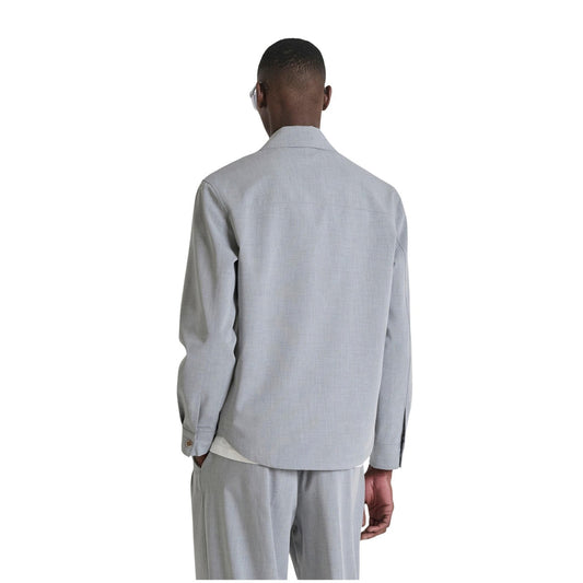 Antony Morato Camicia REGULAR FIT "TIRANA" IN MISTO VISCOSA COMPOUND ELASTICIZZATA manica lunga Uomo Indossata da modello vista posteriore