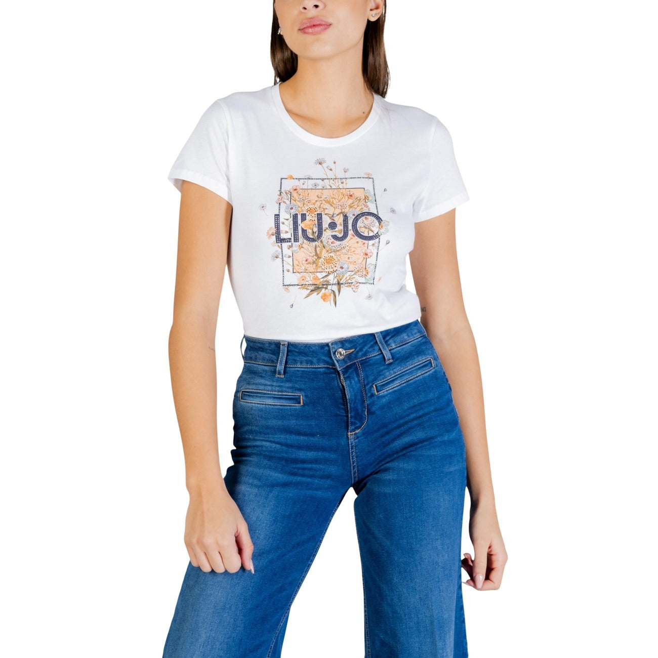 Liu Jo T-Shirt ECS MODA Donna Fantasia Stampa Maniche Corte WA6493 JS923