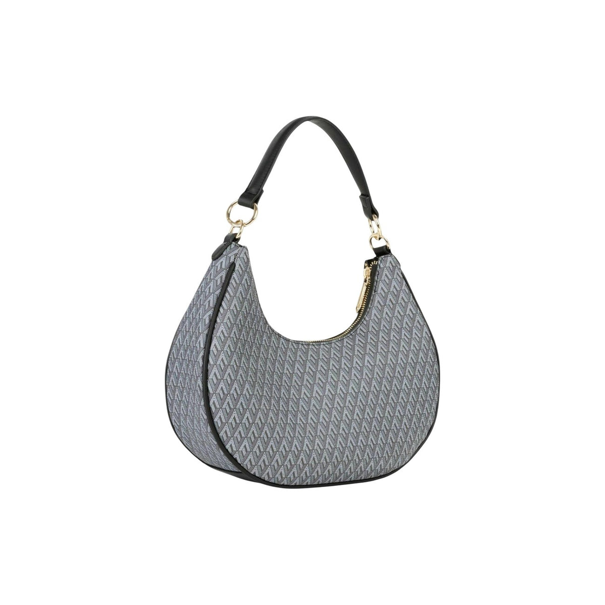 Valentino Bags Queen Re VBS9OX07, hobo bag trapuntata nera con logo a V metallico; doppia portabilità (mano/spalla), chiusura sicura e design curvo in poliuretano di alta qualità. Vista posteriore