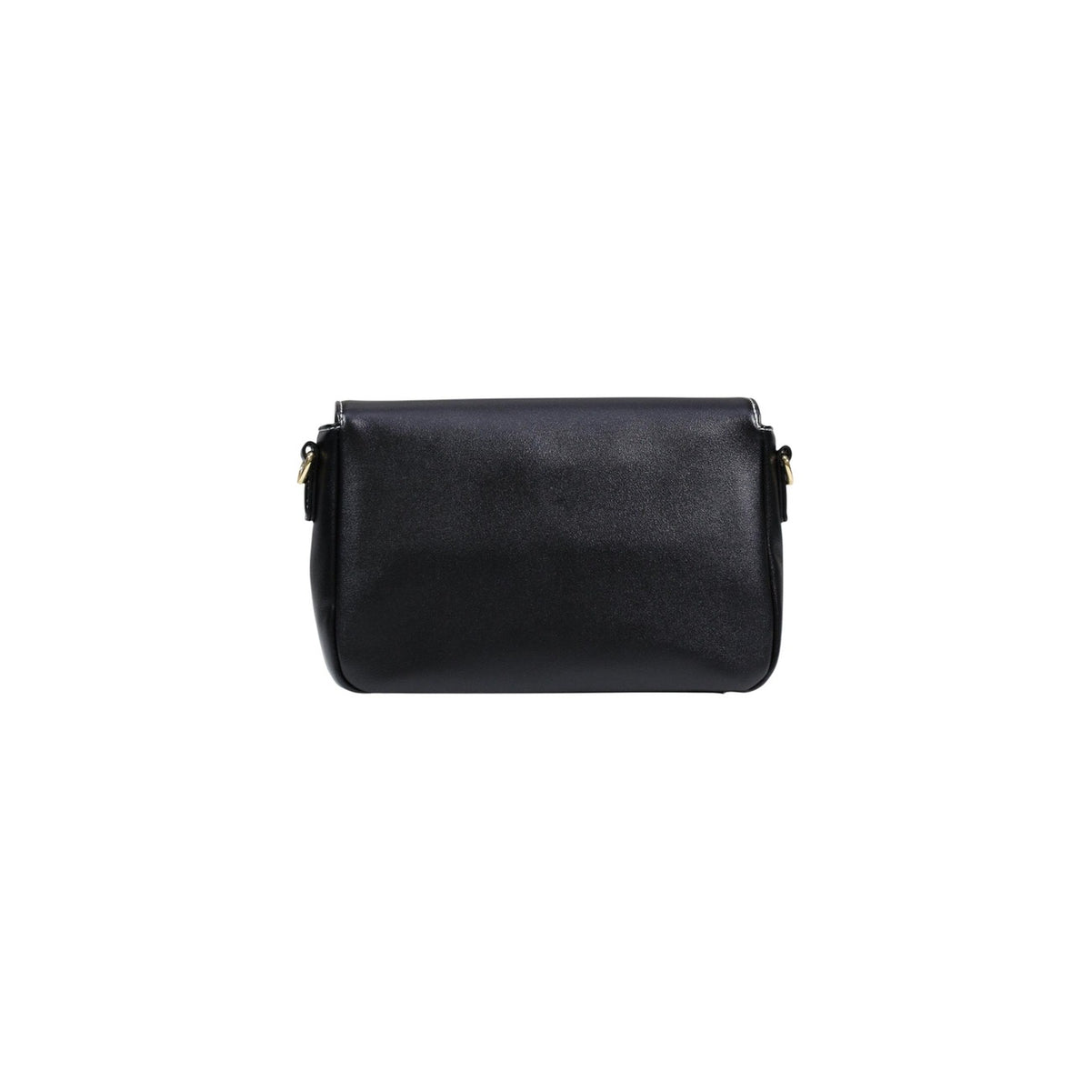 Borsa Love Moschino donna nera tracolla modello JC4066PP1. Borsetta piccola nera a spalla e a bandoliera in ecopelle liscia con logo metallico dorato lucido sul davanti e chiusura a zip, stile casual chic ed elegante.