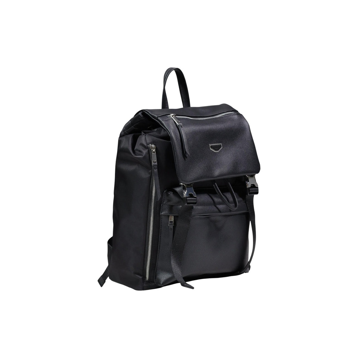 Antony Morato Zaino con Patta e Fibbie; materiale tecnico anti-usura, tasche esterne e comfort imbottito. Design minimalista e raffinato per l'uomo contemporaneo. Vista laterale