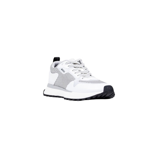 Boss Sneakers Uomo Bianche con Lacci - Sneakers Poliestere Basse Sportive