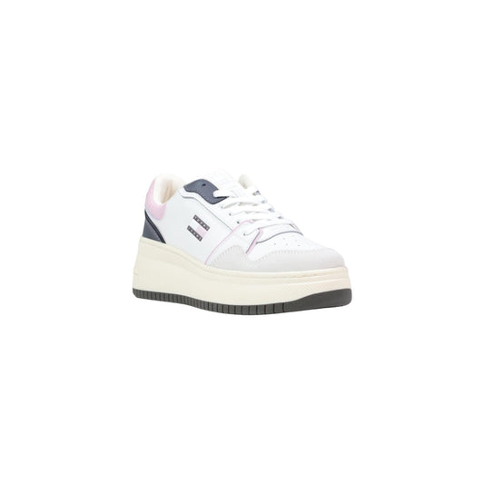 Sneakers Tommy Hilfiger Jeans donna bianche sportive 90% camoscio 10% poliuretano - vista frontale