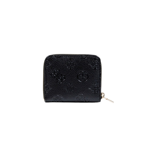 Guess Women's Black Zipper Wallet - Compact Coin Purse with Internal Compartments