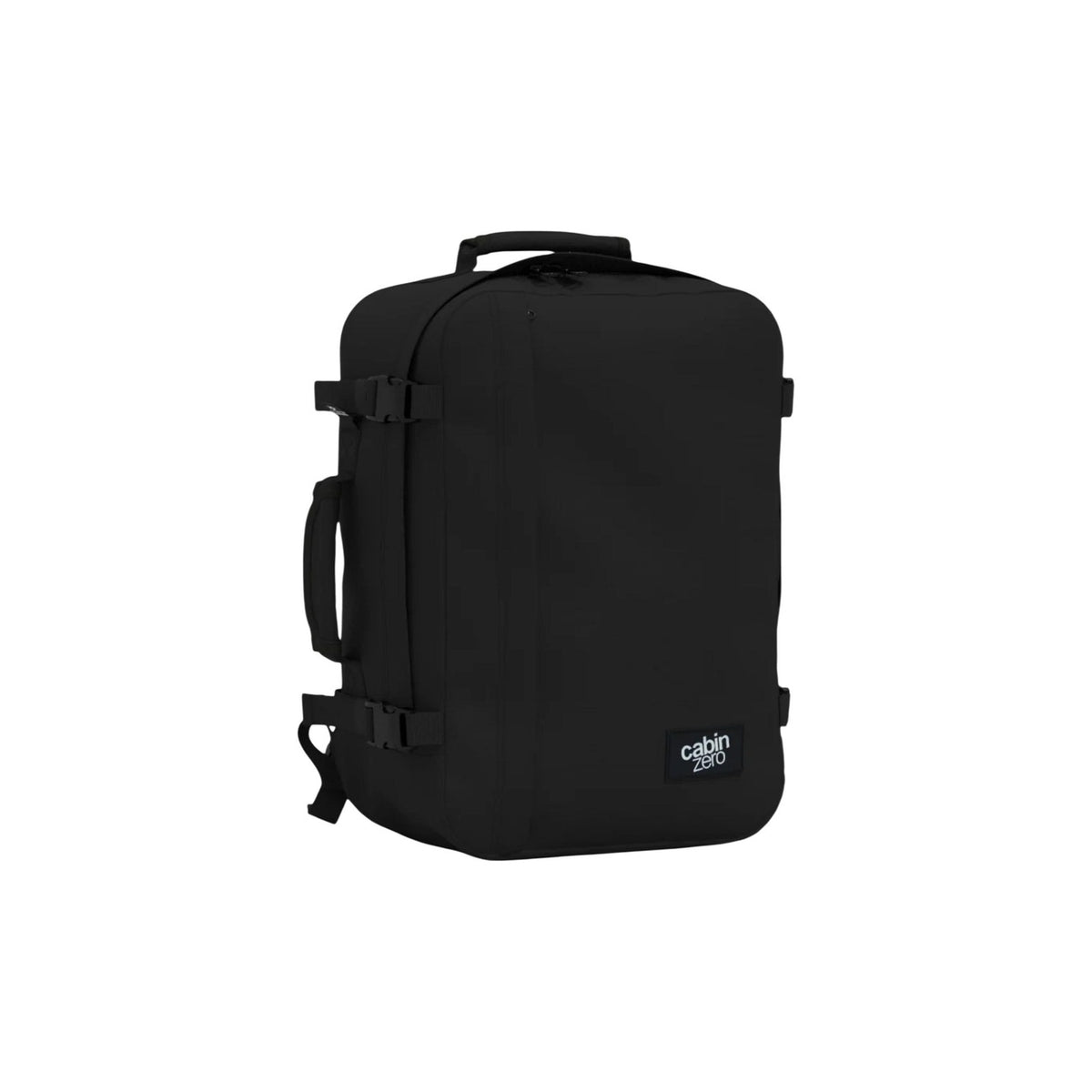 Zaino Cabin Zero Classic 36L; 100% Poliestere Nero. Dimensioni cabina 45x31x20 cm, ultra-leggero, idrorepellente. Backpack uomo con sistema di compressione e manici comfort laterali/superiori. Colore nero