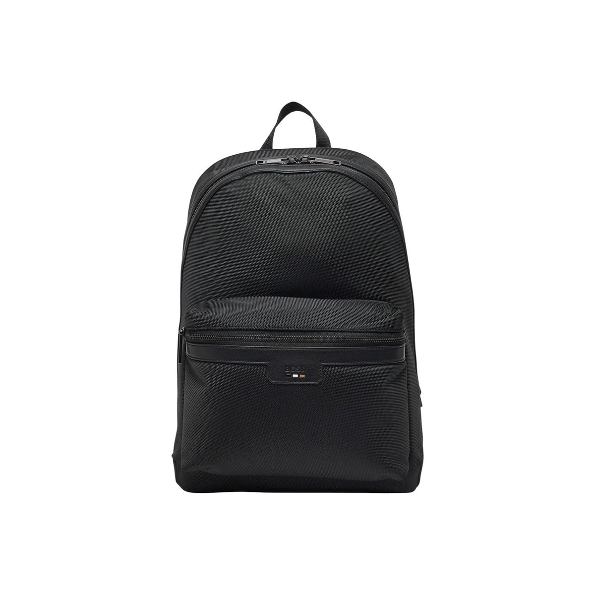Zaino Boss uomo nero con cerniera 100% poliestere 30x40x14 cm - vista frontale