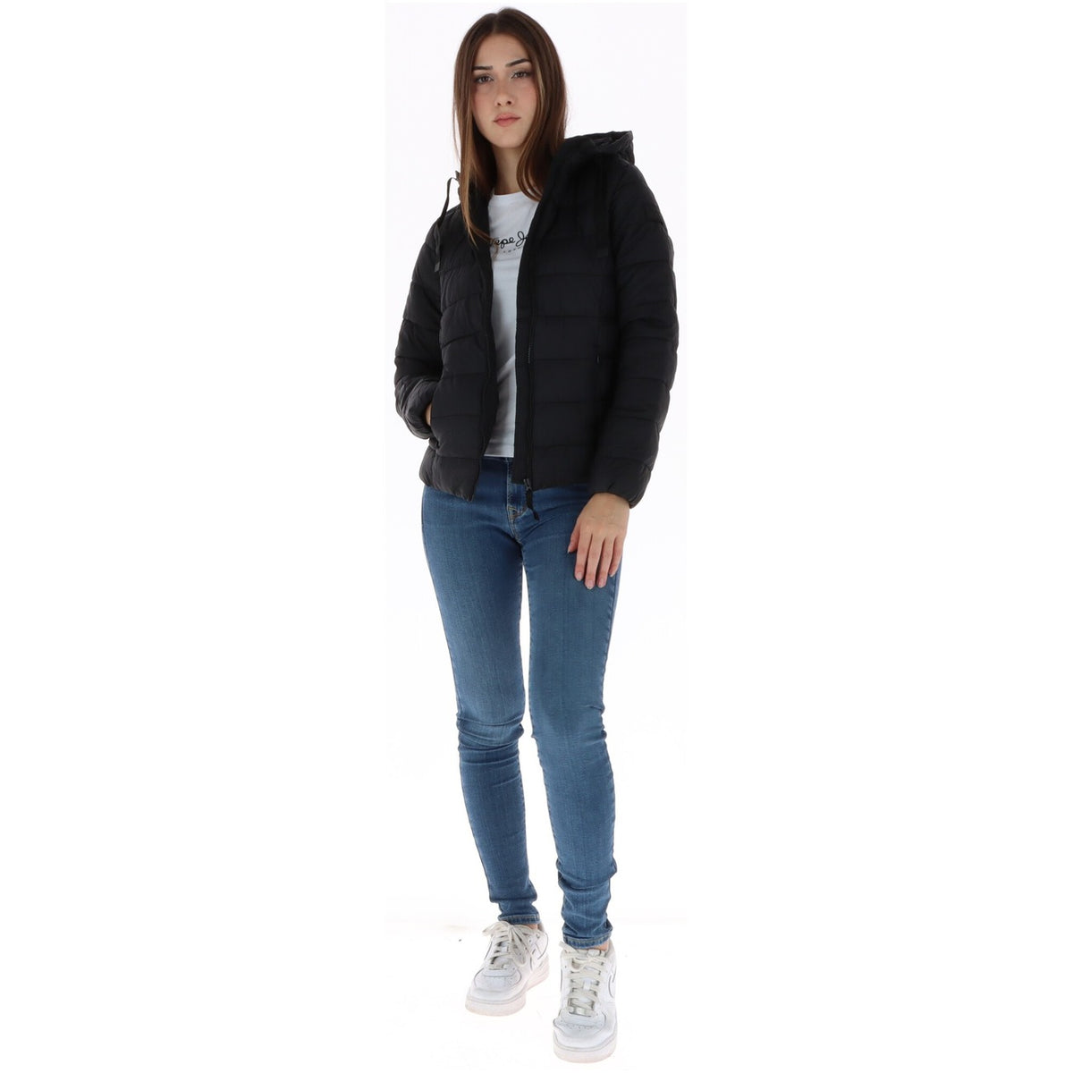 Piumino nero donna Pepe Jeans – Giacca imbottita leggera in materiale riciclato PL4024500.