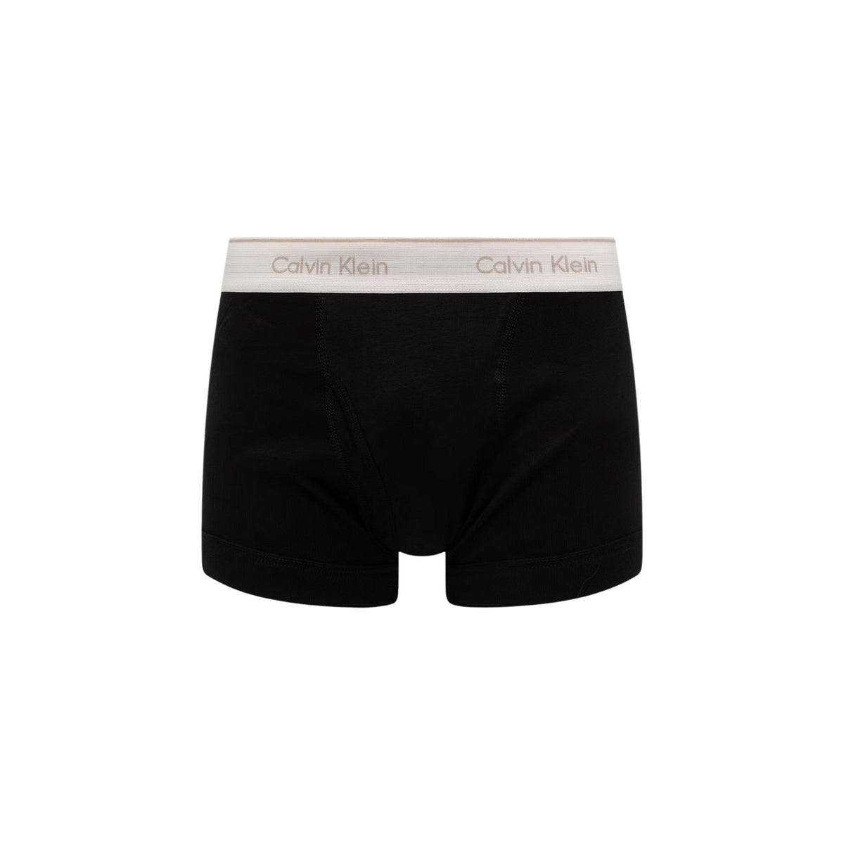 Boxer Uomo Neri Calvin Klein Trunk (Pacco da 5); Tessuto 100% cotone traspirante con vita elastica regular logata in colorazioni assortite. Modello intimo aderente a tinta unita, stile casual essentials 4 stagioni. Bordo beige