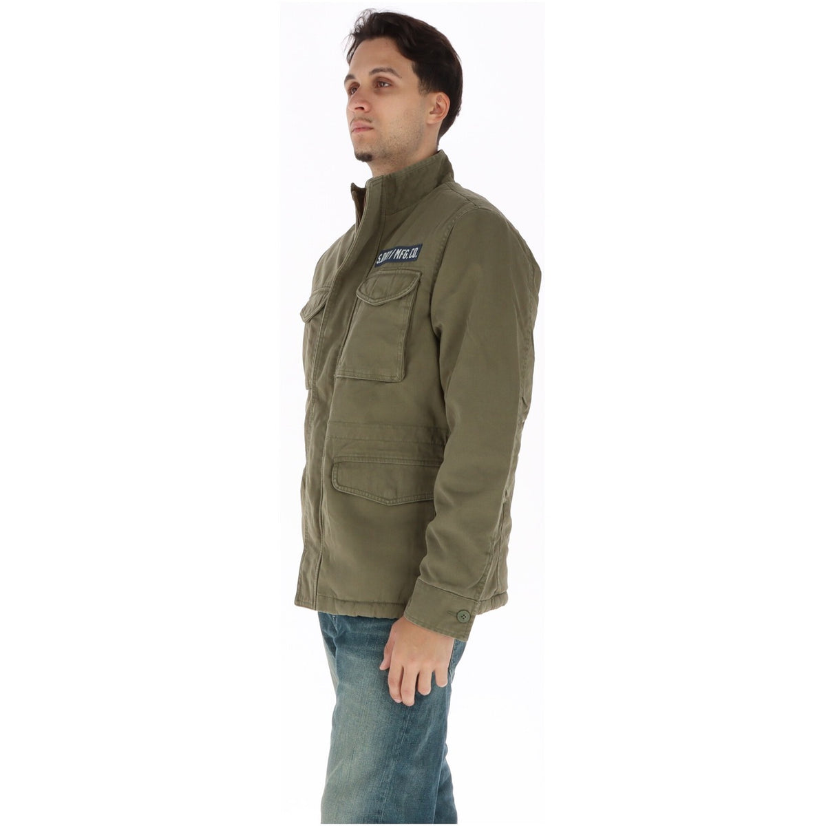 Giacca militare uomo Superdry M65 Borg – Field jacket verde con fodera agnellino M5012482A.