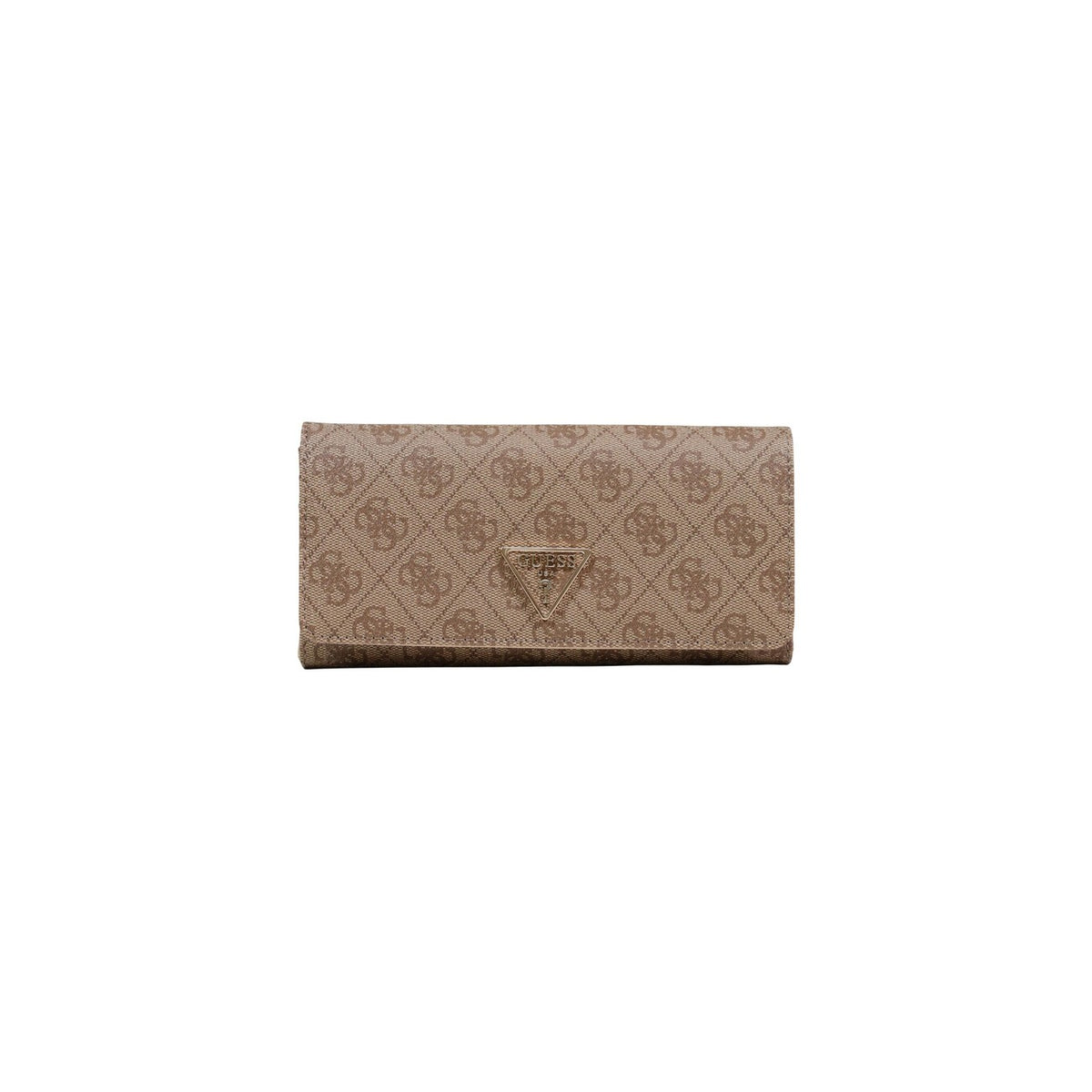 Portafoglio grande beige marrone Guess LAUREL II SLG FLAP ORGANIZER SWSG74. perfetto per chi desidera organizzare con stile carte, documenti e contanti. Realizzato interamente in poliuretano di alta qualità. motivo logo Guess all-over e dal caratteristico triangolo metallico con logo sulla parte frontale