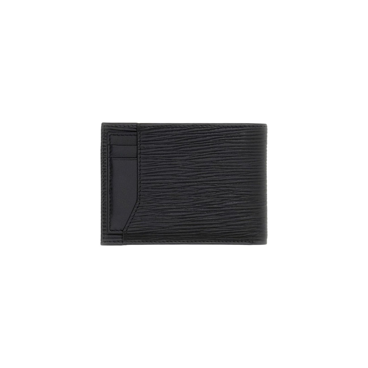 Portafoglio uomo nero Guess modello Milano con chiusura zip-around (14 x 9 x 2 cm). Realizzato in tessuto tecnico con finiture effetto pelle, iper-funzionale, iconico logo a triangolo frontale e metalleria argento. Interno organizzato con tasche multifunzione e porta carte removibile estraibile. Vista posteriore