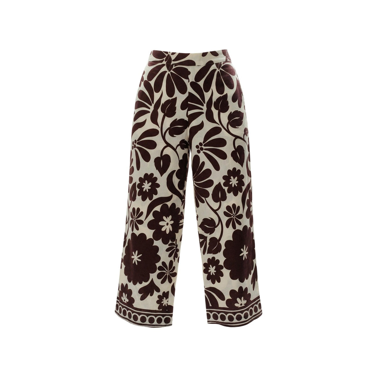 Pantaloni Culotte Floreali Only; Beige. Wide fit, vita alta elastica, tessuto in viscosa sostenibile. Leggeri, freschi e di tendenza. Lo stile floreale perfetto per la tua estate. Vista stesa