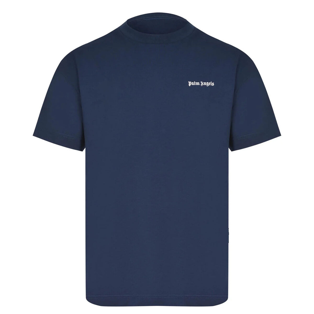 T-shirt Intima Uomo Palm Angels; Cotone Stretch. Girocollo, maniche corte, blu navy. Tessuto leggero, traspirante e aderente. L'eccellenza dell'intimo firmato Palm Angels. Vista frontale