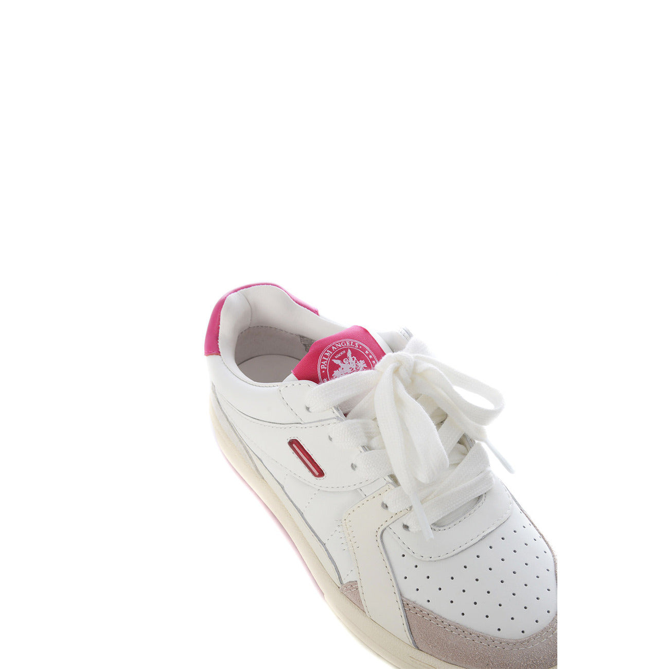 Palm Angels Women's White Sneakers in 100% Leather - Luxury Streetwear