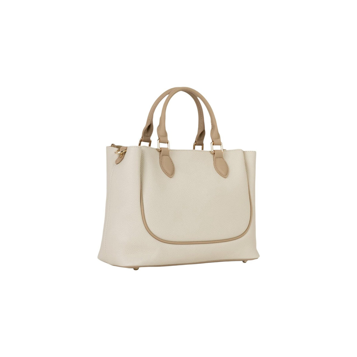 Borsa beige Valentino Bags Daphne RE, ampia shopping bag con superficie goffrata, dettagli gold e tracolla regolabile; scomparto principale sicuro con zip, ideale per ufficio e tempo libero. Vista posteriore
