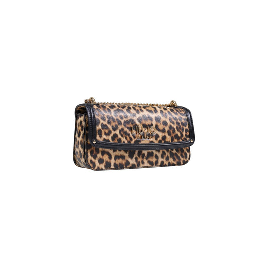 Borsa Liu Jo S Crossbody East/West; 100% Poliuretano Animalier. Tracolla a catena dorata, logo Milano in rilievo, chiusura a zip. Mini bag donna glamour e versatile.