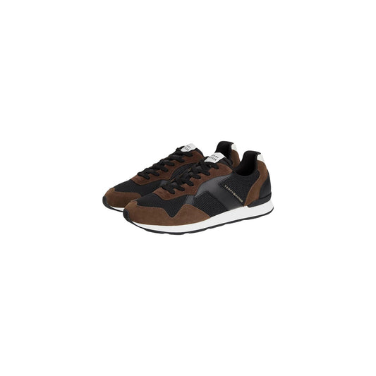 Sneakers Tommy Hilfiger uomo marroni FM0FM06001. Scarpe da ginnastica sportive stile running in poliestere ed ecopelle, con sezioni traspiranti in mesh, suola sagomata e logo Tommy metallizzato, collezione autunno inverno.