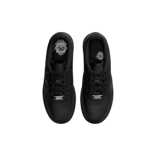 Sneakers Nike Air Force 1 nere unisex DH2920. Scarpe sportive nere in pelle tinta unita con silhouette classica low-top, avampiede traforato, suola in gomma 3 cm e allacciatura stringata, scarpe casual streetwear 4 stagioni.
