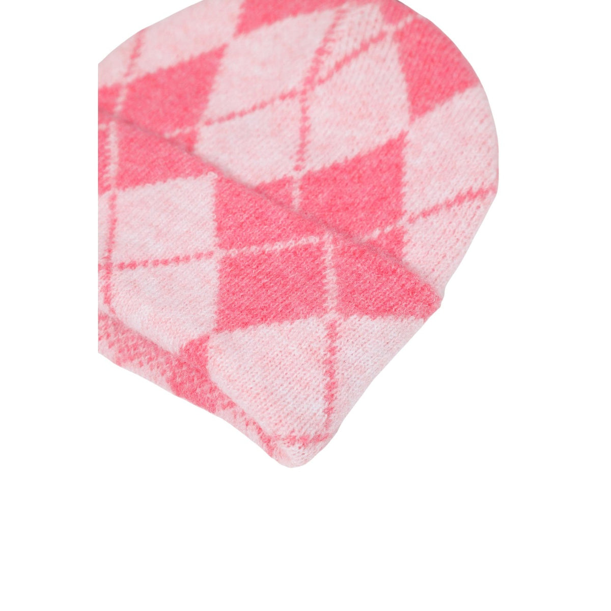 Berretto rosa donna Pieces – Cappello invernale a rombi in maglia riciclata PCADELE HOOD 17166778.