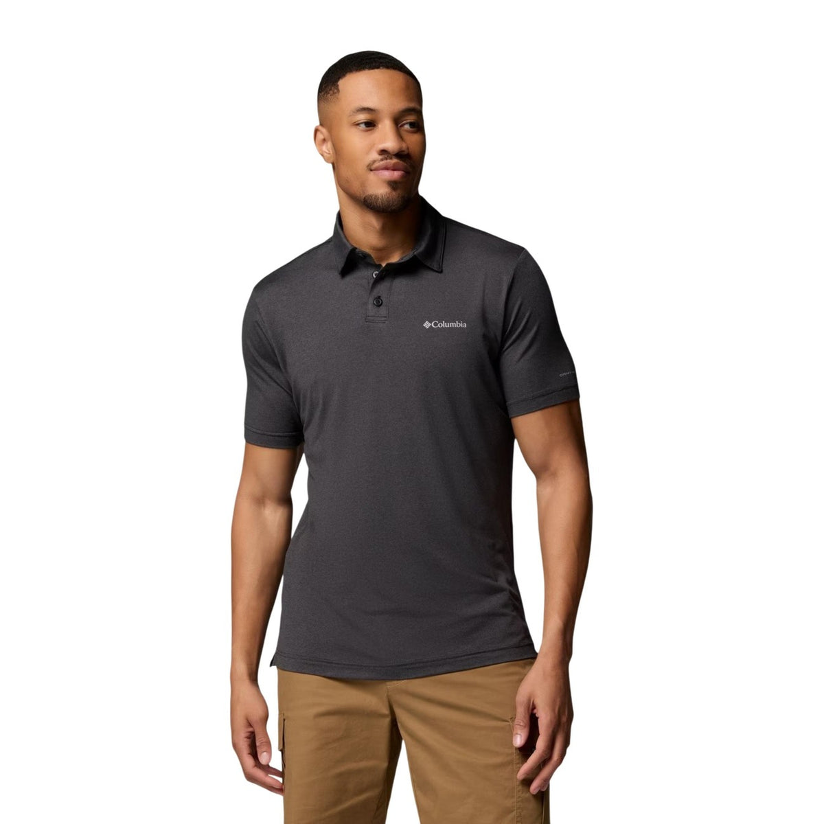 Columbia Parsons Point™ Polo Tecnica; tecnologia Omni-Wick™, poliestere riciclato, ventilazione laterale. L'alleata traspirante per le tue escursioni. Colore grigio