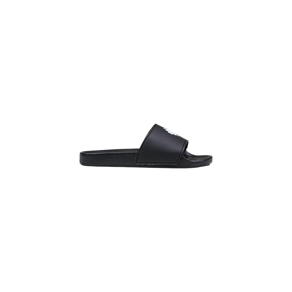 Ciabatte County of Milan; 100% sintetico, fascia ampia, suola sagomata comfort. Design minimal urban. Colore nero