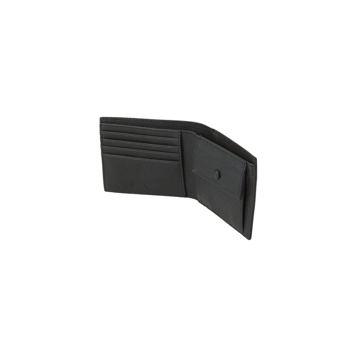 Portafoglio Calvin Klein uomo nero 10x9x2 cm - vista aperto con scomparti interni
