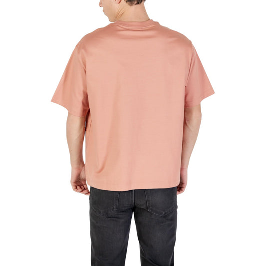 Calvin Klein Jeans T-Shirt Uomo Rosa Manica Corta Scollo Tondo Cotone 100% Autunno Inverno LV04RC851G