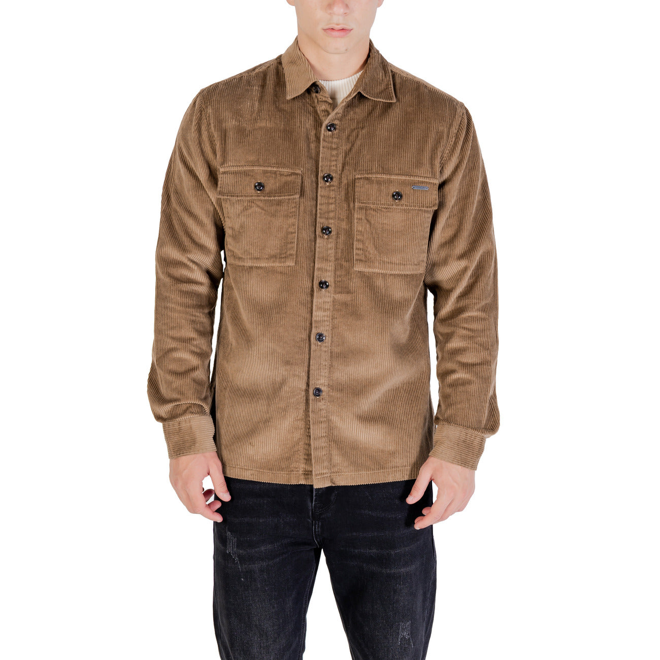 Gianni Lupo Camicia Uomo Bianco Manica Lunga Bottoni Scollo Tondo Colletto Classico Tasche Anteriori 70% Cotone 30% Poliestere Primavera/Estate GL7820S