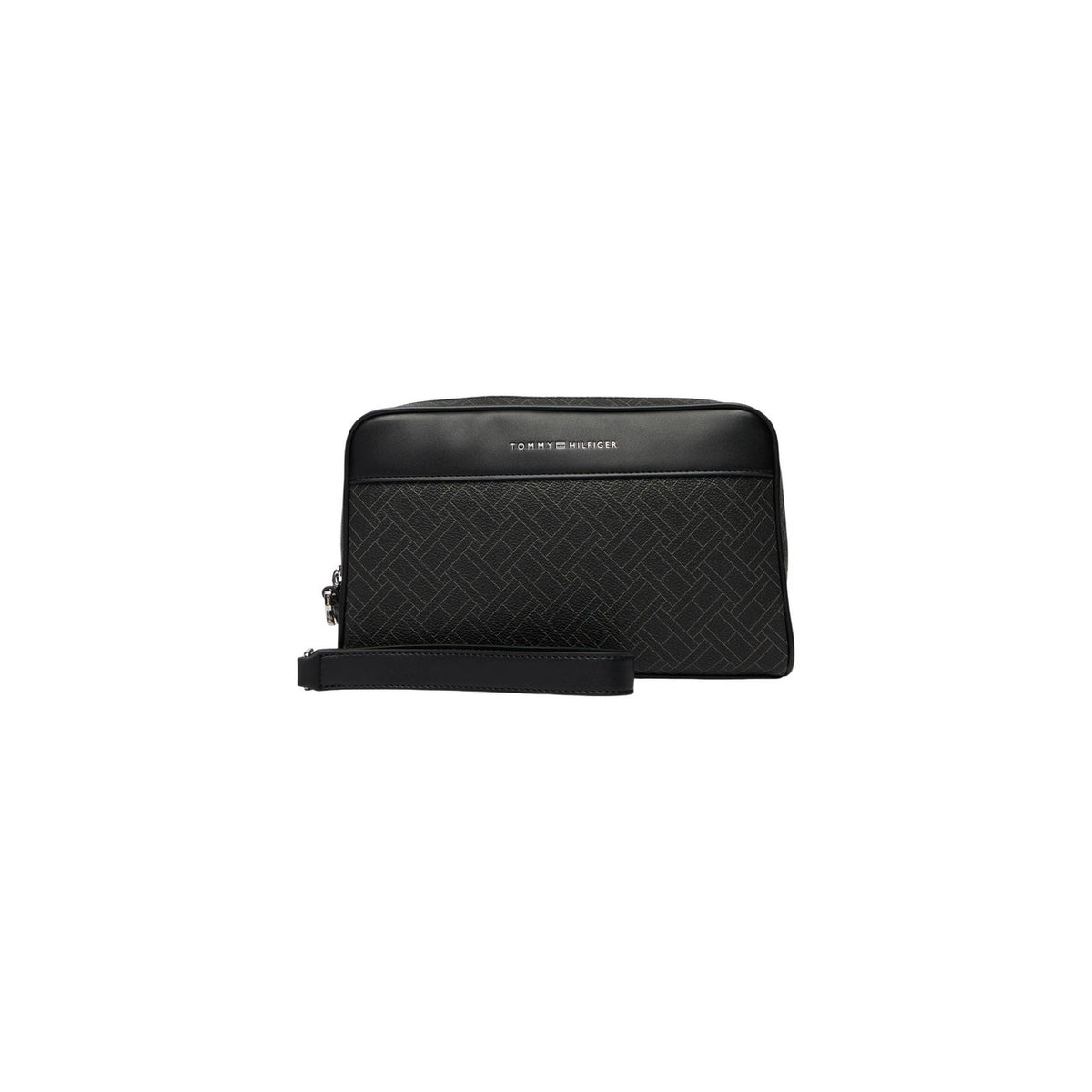Pochette Tommy Hilfiger; motivo bandierine all-over, manico rimovibile, slot per carte di credito, 1.5l. L'accessorio indispensabile per il viaggio. Vista frontale