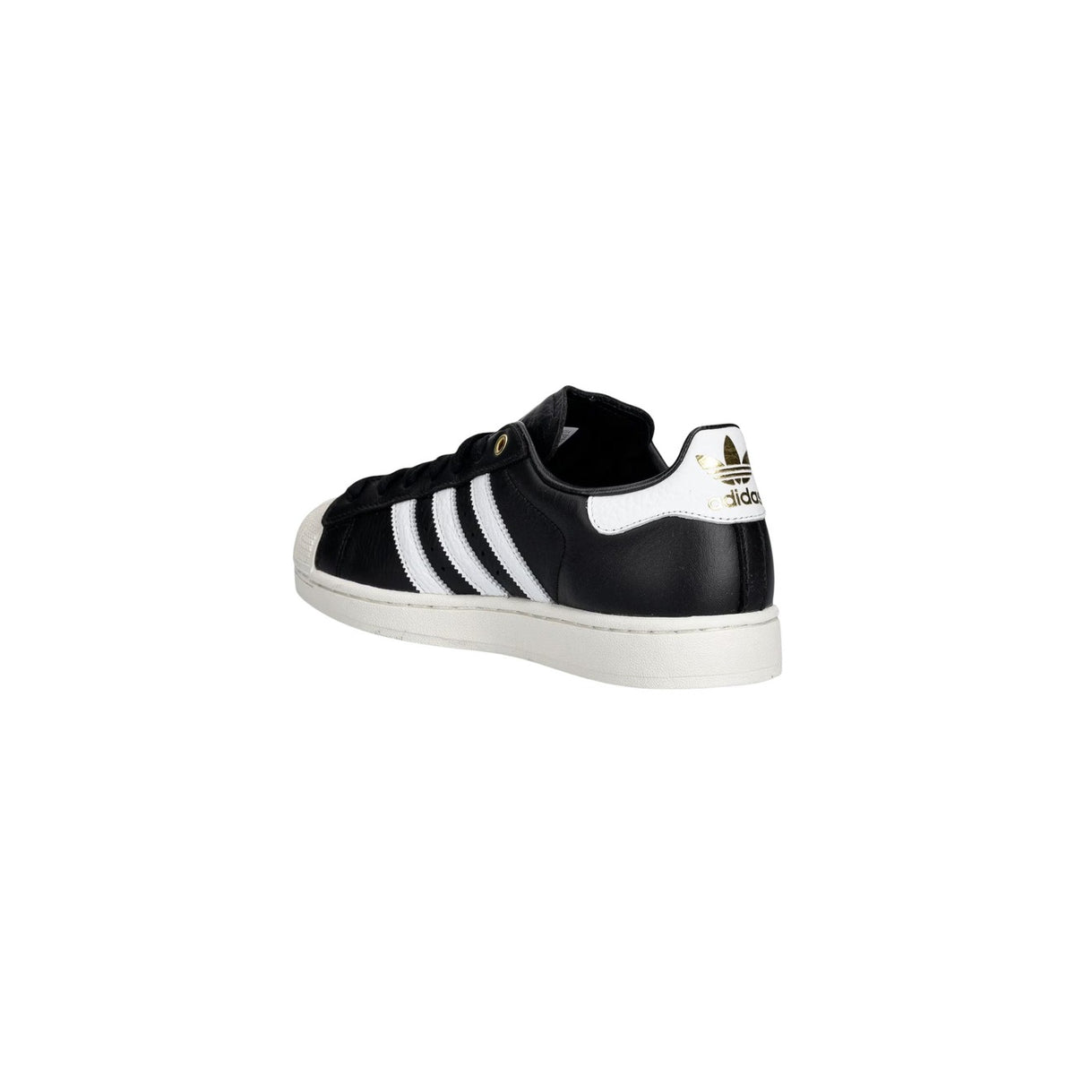 Sneakers neri uomo adidas Originals Superstar II KI0981. Scarpe da ginnastica basse in pelle nera con dettagli Cloud White e Off White, ciondolo Trifoglio metallico e suola in gomma.