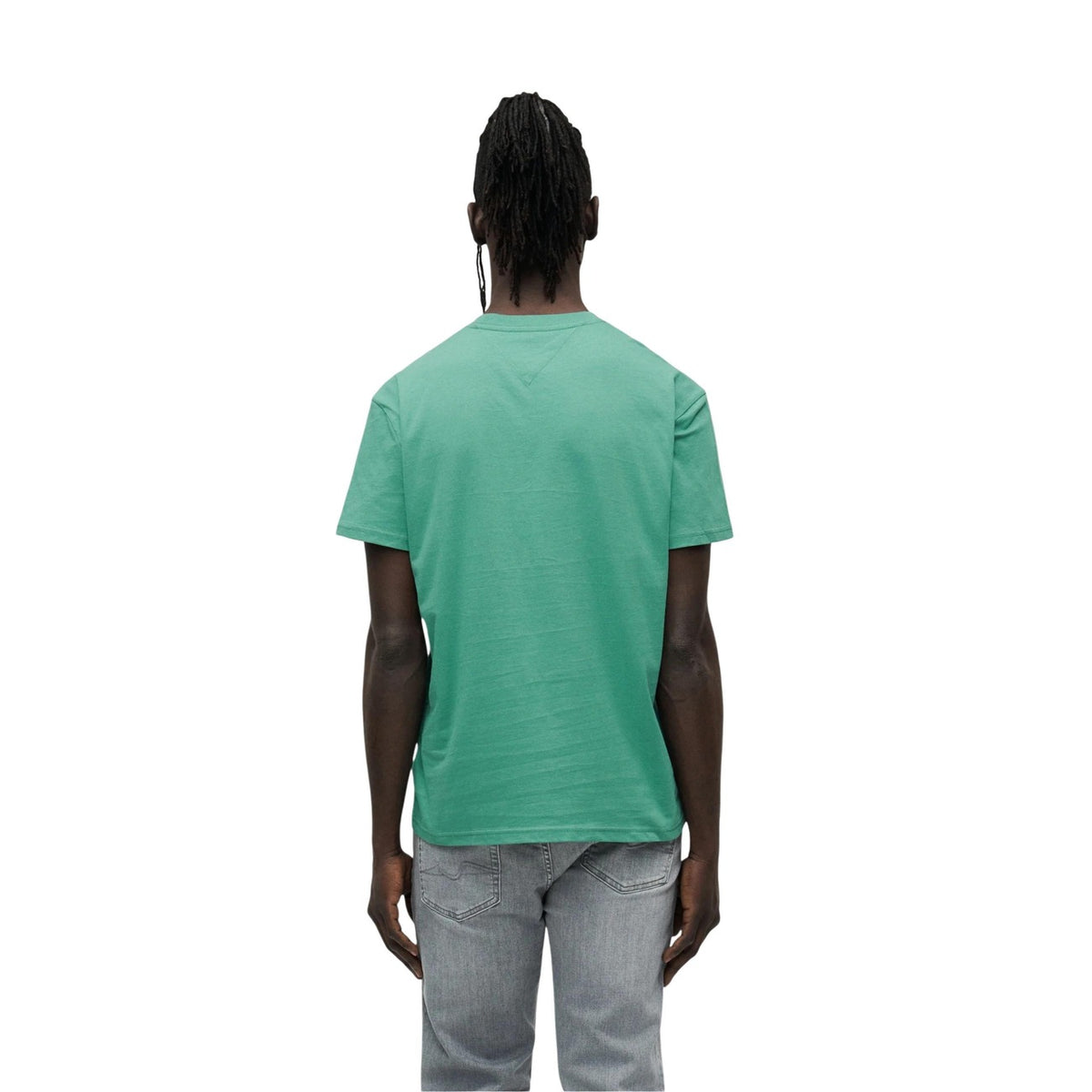 T-shirt uomo Tommy Hilfiger Jeans TJM REG LINEAR LOGO nera in cotone organico a maniche corte primavera estate - vista posteriore