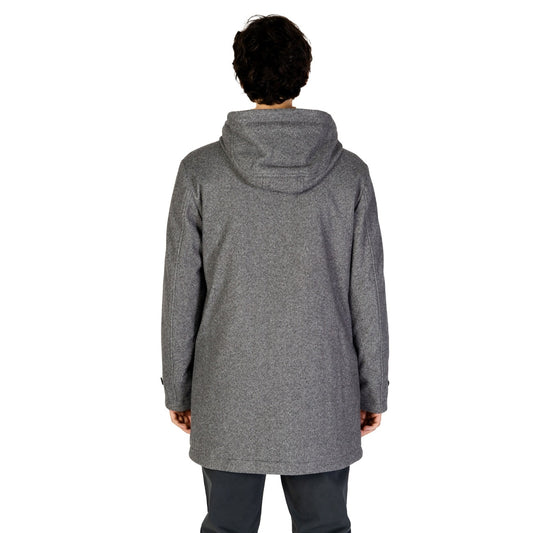 Hamaki-ho Cappotto Uomo Grigio Cerniera Maniche Lunghe Cappuccio Tasche Anteriori Poliestere 100% Autunno Inverno GBI1577H