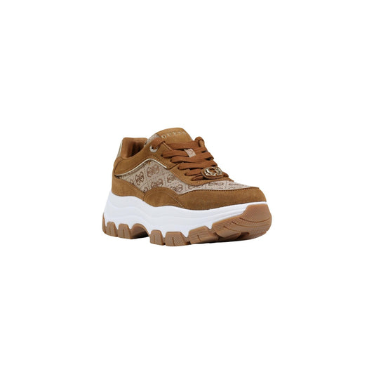 Sneakers Guess donna marroni con plateau e lacci - vista frontale