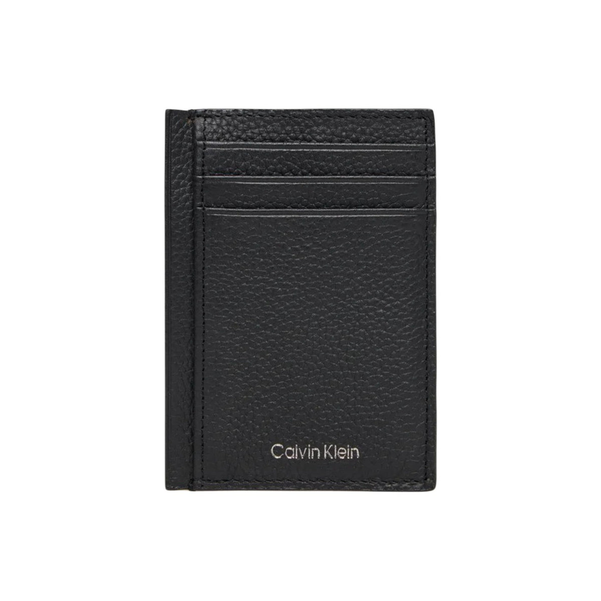 Portafoglio Calvin Klein uomo nero in pelle 100% 8x11x0.2 cm - vista frontale